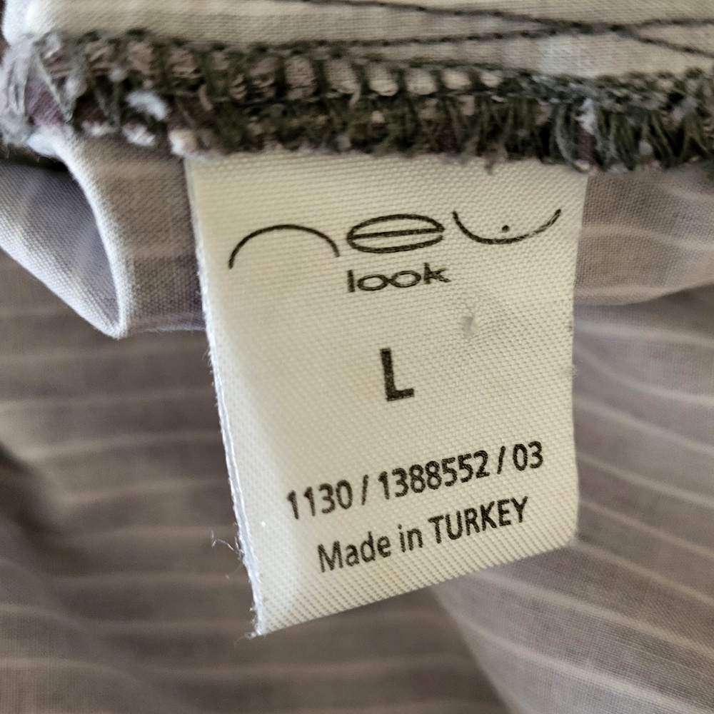 Men's Striped Shirt - Grey Large - Picture 3 of 7